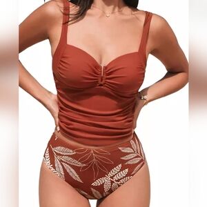 Cupshe Women's Tropical Haven Tankini Swimsuit Size Small
